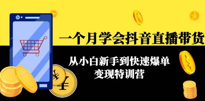 一个月学会抖音直播带货：从小白新手到快速爆单变现特训营(63节课)瀚萌资源网-网赚网-网赚项目网-虚拟资源网-国学资源网-易学资源网-本站有全网最新网赚项目-易学课程资源-中医课程资源的在线下载网站！瀚萌资源网