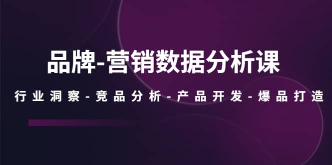 品牌-营销数据分析课，行业洞察-竞品分析-产品开发-爆品打造-瀚萌资源网-网赚网-网赚项目网-虚拟资源网-国学资源网-易学资源网-本站有全网最新网赚项目-易学课程资源-中医课程资源的在线下载网站！瀚萌资源网