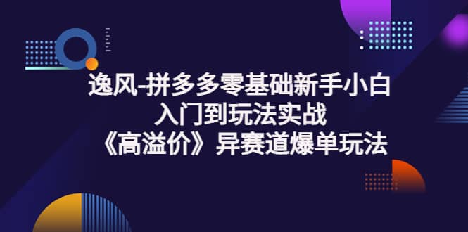 拼多多零基础新手小白入门到玩法实战《高溢价》异赛道爆单玩法实操课瀚萌资源网-网赚网-网赚项目网-虚拟资源网-国学资源网-易学资源网-本站有全网最新网赚项目-易学课程资源-中医课程资源的在线下载网站！瀚萌资源网