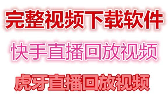 快手直播回放视频/虎牙直播回放视频完整下载(电脑软件+视频教程)瀚萌资源网-网赚网-网赚项目网-虚拟资源网-国学资源网-易学资源网-本站有全网最新网赚项目-易学课程资源-中医课程资源的在线下载网站！瀚萌资源网