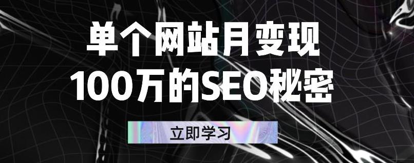 单个网站月变现100万的SEO秘密，百分百做出赚钱站点瀚萌资源网-网赚网-网赚项目网-虚拟资源网-国学资源网-易学资源网-本站有全网最新网赚项目-易学课程资源-中医课程资源的在线下载网站！瀚萌资源网