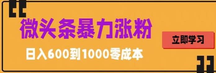 微头条暴力涨粉技巧搬运文案就能涨几万粉丝，简单0成本，日赚600瀚萌资源网-网赚网-网赚项目网-虚拟资源网-国学资源网-易学资源网-本站有全网最新网赚项目-易学课程资源-中医课程资源的在线下载网站！瀚萌资源网