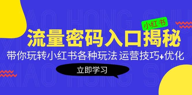 小红书流量密码入口揭秘：带你玩转小红书各种玩法 运营技巧+优化瀚萌资源网-网赚网-网赚项目网-虚拟资源网-国学资源网-易学资源网-本站有全网最新网赚项目-易学课程资源-中医课程资源的在线下载网站！瀚萌资源网