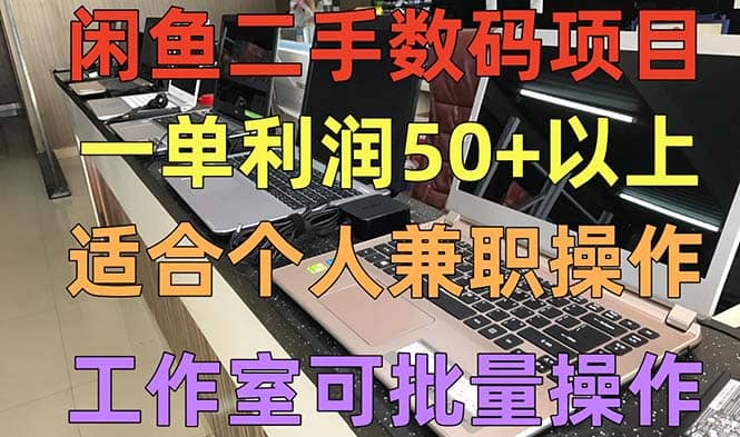 闲鱼二手数码项目，个人副业低保收入，工作室批量放大操作瀚萌资源网-网赚网-网赚项目网-虚拟资源网-国学资源网-易学资源网-本站有全网最新网赚项目-易学课程资源-中医课程资源的在线下载网站！瀚萌资源网