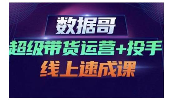 数据哥·超级带货运营+投手线上速成课，快速提升运营和熟悉学会投手技巧-瀚萌资源网