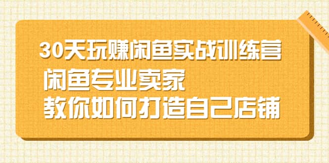 30天玩赚闲鱼实战训练营，闲鱼专业卖家教你如何打造自己店铺瀚萌资源网-网赚网-网赚项目网-虚拟资源网-国学资源网-易学资源网-本站有全网最新网赚项目-易学课程资源-中医课程资源的在线下载网站！瀚萌资源网