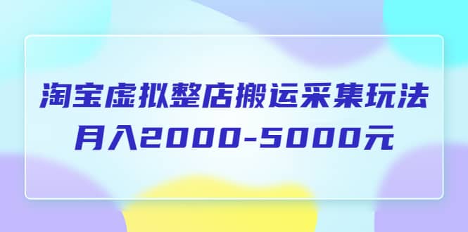 淘宝虚拟整店搬运采集玩法分享课：月入2000-5000元（5节课）瀚萌资源网-网赚网-网赚项目网-虚拟资源网-国学资源网-易学资源网-本站有全网最新网赚项目-易学课程资源-中医课程资源的在线下载网站！瀚萌资源网