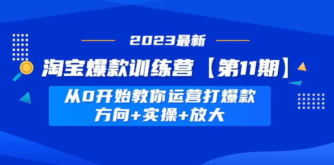 淘宝爆款训练营【第11期】 从0开始教你运营打爆款，方向+实操+放大瀚萌资源网-网赚网-网赚项目网-虚拟资源网-国学资源网-易学资源网-本站有全网最新网赚项目-易学课程资源-中医课程资源的在线下载网站！瀚萌资源网