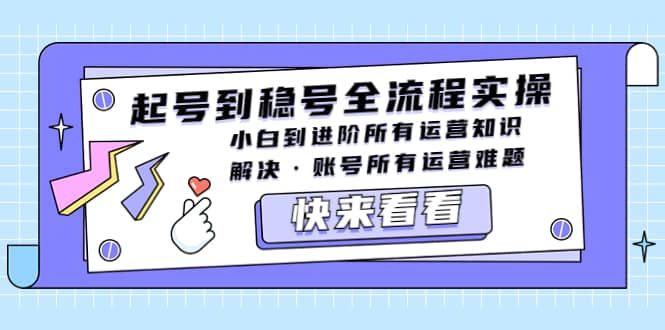 起号到稳号全流程实操，小白到进阶所有运营知识，解决·账号所有运营难题-瀚萌资源网-网赚网-网赚项目网-虚拟资源网-国学资源网-易学资源网-本站有全网最新网赚项目-易学课程资源-中医课程资源的在线下载网站！瀚萌资源网