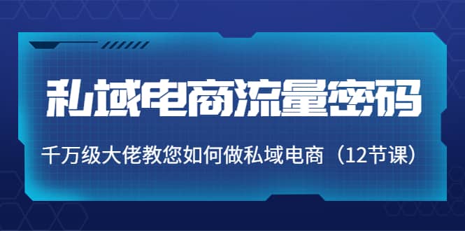 私域电商流量密码：千万级大佬教您如何做私域电商（12节课）瀚萌资源网-网赚网-网赚项目网-虚拟资源网-国学资源网-易学资源网-本站有全网最新网赚项目-易学课程资源-中医课程资源的在线下载网站！瀚萌资源网