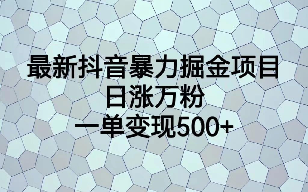 最火热的抖音暴力掘金项目，日涨万粉，多种变现方式，一单变现可达500+-瀚萌资源网-网赚网-网赚项目网-虚拟资源网-国学资源网-易学资源网-本站有全网最新网赚项目-易学课程资源-中医课程资源的在线下载网站！瀚萌资源网