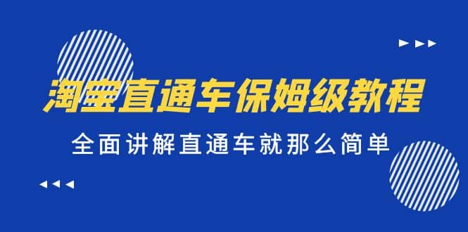 淘宝直通车保姆级教程，全面讲解直通车就那么简单瀚萌资源网-网赚网-网赚项目网-虚拟资源网-国学资源网-易学资源网-本站有全网最新网赚项目-易学课程资源-中医课程资源的在线下载网站！瀚萌资源网