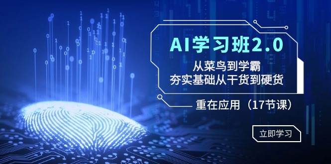 AI学习班2.0：从菜鸟到学霸，夯实基础从干货到硬货，重在应用（17节课）瀚萌资源网-网赚网-网赚项目网-虚拟资源网-国学资源网-易学资源网-本站有全网最新网赚项目-易学课程资源-中医课程资源的在线下载网站！瀚萌资源网