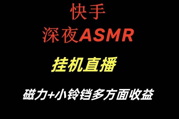 快手深夜ASMR挂机直播磁力+小铃铛多方面收益瀚萌资源网-网赚网-网赚项目网-虚拟资源网-国学资源网-易学资源网-本站有全网最新网赚项目-易学课程资源-中医课程资源的在线下载网站！瀚萌资源网