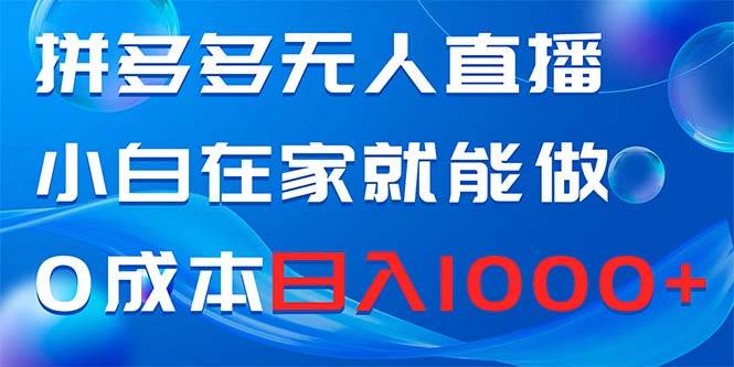 拼多多无人直播，小白在家就能做，0成本日入1000+瀚萌资源网-网赚网-网赚项目网-虚拟资源网-国学资源网-易学资源网-本站有全网最新网赚项目-易学课程资源-中医课程资源的在线下载网站！瀚萌资源网