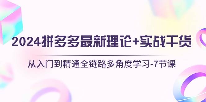 2024拼多多 最新理论+实战干货，从入门到精通全链路多角度学习-7节课瀚萌资源网-网赚网-网赚项目网-虚拟资源网-国学资源网-易学资源网-本站有全网最新网赚项目-易学课程资源-中医课程资源的在线下载网站！瀚萌资源网