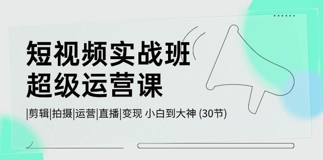 短视频实战班-超级运营课，|剪辑|拍摄|运营|直播|变现 小白到大神 (30节)-瀚萌资源网