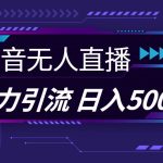 抖音无人直播，暴利引流，日入5000+瀚萌资源网-网赚网-网赚项目网-虚拟资源网-国学资源网-易学资源网-本站有全网最新网赚项目-易学课程资源-中医课程资源的在线下载网站！瀚萌资源网