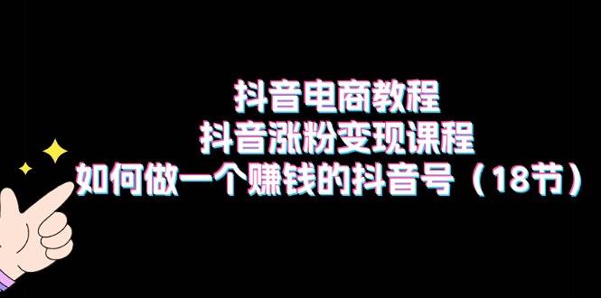 抖音电商教程：抖音涨粉变现课程：如何做一个赚钱的抖音号（18节）-瀚萌资源网