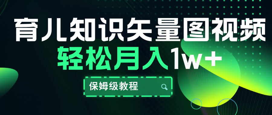 育儿知识矢量图视频，条条爆款，保姆级教程，月入10000+瀚萌资源网-网赚网-网赚项目网-虚拟资源网-国学资源网-易学资源网-本站有全网最新网赚项目-易学课程资源-中医课程资源的在线下载网站！瀚萌资源网