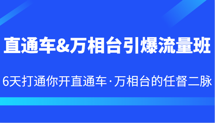 直通车&万相台引爆流量班 6天打通你开直通车·万相台的任督二脉-瀚萌资源网-网赚网-网赚项目网-虚拟资源网-国学资源网-易学资源网-本站有全网最新网赚项目-易学课程资源-中医课程资源的在线下载网站！瀚萌资源网