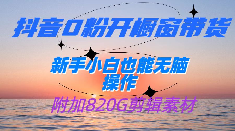 抖音0粉开橱窗带货，日入500+，新手小白也能无脑操作【附加820G剪辑资料】瀚萌资源网-网赚网-网赚项目网-虚拟资源网-国学资源网-易学资源网-本站有全网最新网赚项目-易学课程资源-中医课程资源的在线下载网站！瀚萌资源网