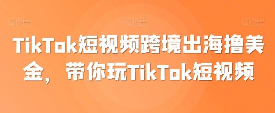TikTok短视频跨境出海撸美金，带你玩TikTok短视频瀚萌资源网-网赚网-网赚项目网-虚拟资源网-国学资源网-易学资源网-本站有全网最新网赚项目-易学课程资源-中医课程资源的在线下载网站！瀚萌资源网