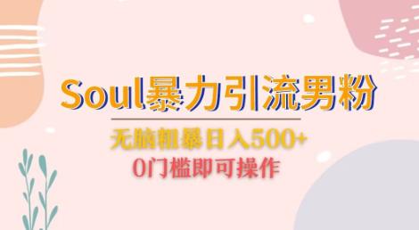 Soul暴力引流男粉玩法，无脑粗暴日入500＋，0门槛即可操作【揭秘】瀚萌资源网-网赚网-网赚项目网-虚拟资源网-国学资源网-易学资源网-本站有全网最新网赚项目-易学课程资源-中医课程资源的在线下载网站！瀚萌资源网