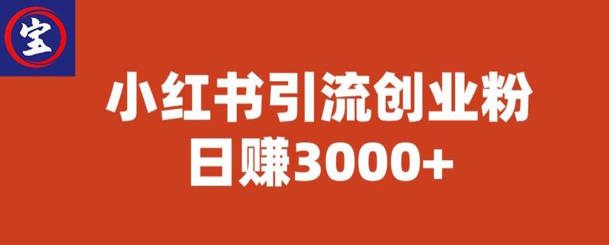 宝哥小红书引流创业粉，日赚3000+【揭秘】瀚萌资源网-网赚网-网赚项目网-虚拟资源网-国学资源网-易学资源网-本站有全网最新网赚项目-易学课程资源-中医课程资源的在线下载网站！瀚萌资源网