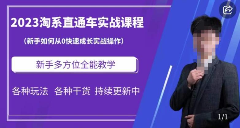 2023淘系直通车保姆式运营讲解，新手如何从0快速成长实战操作，新手多方位全能教学瀚萌资源网-网赚网-网赚项目网-虚拟资源网-国学资源网-易学资源网-本站有全网最新网赚项目-易学课程资源-中医课程资源的在线下载网站！瀚萌资源网