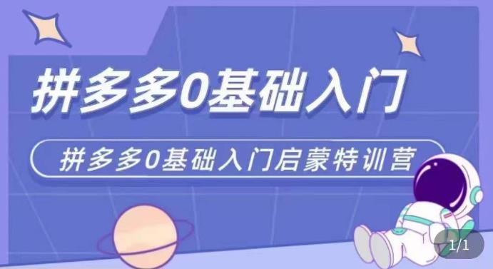 拼多多运营0-1实操特训营，拼多多0基础入门，从基础到进阶的可实操玩法瀚萌资源网-网赚网-网赚项目网-虚拟资源网-国学资源网-易学资源网-本站有全网最新网赚项目-易学课程资源-中医课程资源的在线下载网站！瀚萌资源网