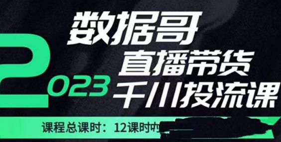 数据哥2023直播电商巨量千川付费投流实操课，快速掌握直播带货运营投放策略瀚萌资源网-网赚网-网赚项目网-虚拟资源网-国学资源网-易学资源网-本站有全网最新网赚项目-易学课程资源-中医课程资源的在线下载网站！瀚萌资源网