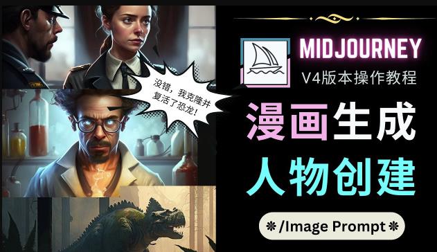 Midjourney V4版本操作教程：2个简单参数，完成漫画生成，人物创建瀚萌资源网-网赚网-网赚项目网-虚拟资源网-国学资源网-易学资源网-本站有全网最新网赚项目-易学课程资源-中医课程资源的在线下载网站！瀚萌资源网