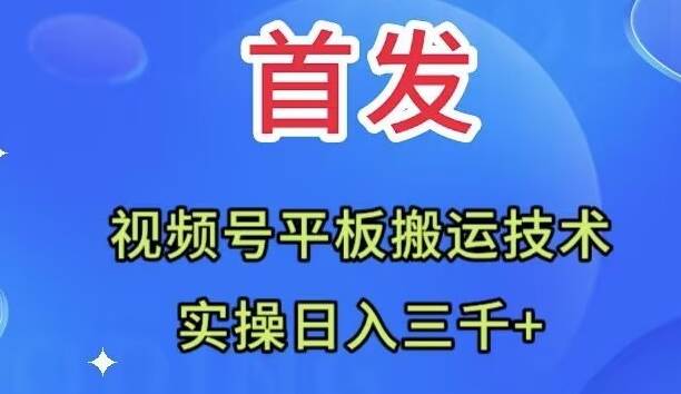 （7843期）全网首发：视频号平板搬运技术，实操日入三千＋-瀚萌资源网-网赚网-网赚项目网-虚拟资源网-国学资源网-易学资源网-本站有全网最新网赚项目-易学课程资源-中医课程资源的在线下载网站！瀚萌资源网