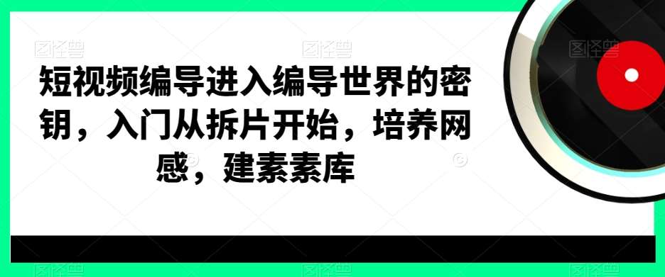 短视频编导进入编导世界的密钥，入门从拆片开始，培养网感，建素素库瀚萌资源网-网赚网-网赚项目网-虚拟资源网-国学资源网-易学资源网-本站有全网最新网赚项目-易学课程资源-中医课程资源的在线下载网站！瀚萌资源网