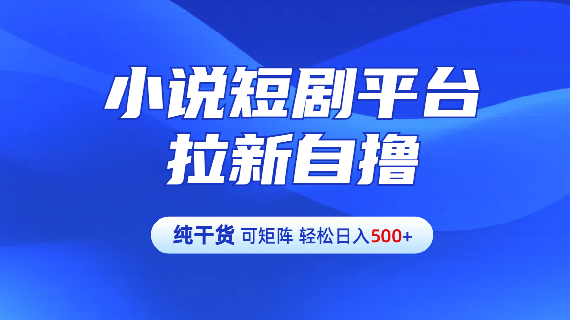 【纯干货】小说短剧平台拉新自撸玩法详解-单人轻松日入500+瀚萌资源网-网赚网-网赚项目网-虚拟资源网-国学资源网-易学资源网-本站有全网最新网赚项目-易学课程资源-中医课程资源的在线下载网站！瀚萌资源网