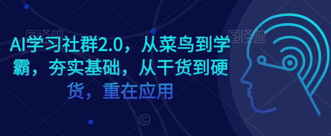 AI学习社群2.0，从菜鸟到学霸，夯实基础，从干货到硬货，重在应用瀚萌资源网-网赚网-网赚项目网-虚拟资源网-国学资源网-易学资源网-本站有全网最新网赚项目-易学课程资源-中医课程资源的在线下载网站！瀚萌资源网