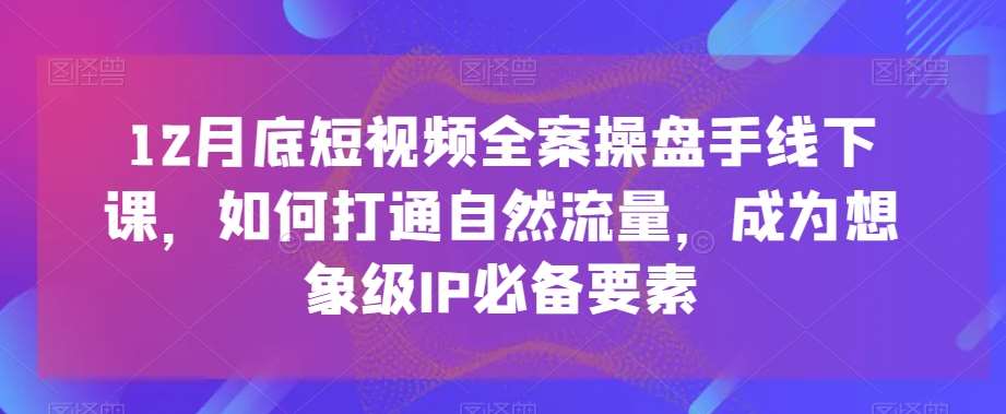 12月底短视频全案操盘手线下课，如何打通自然流量，成为想象级IP必备要素瀚萌资源网-网赚网-网赚项目网-虚拟资源网-国学资源网-易学资源网-本站有全网最新网赚项目-易学课程资源-中医课程资源的在线下载网站！瀚萌资源网