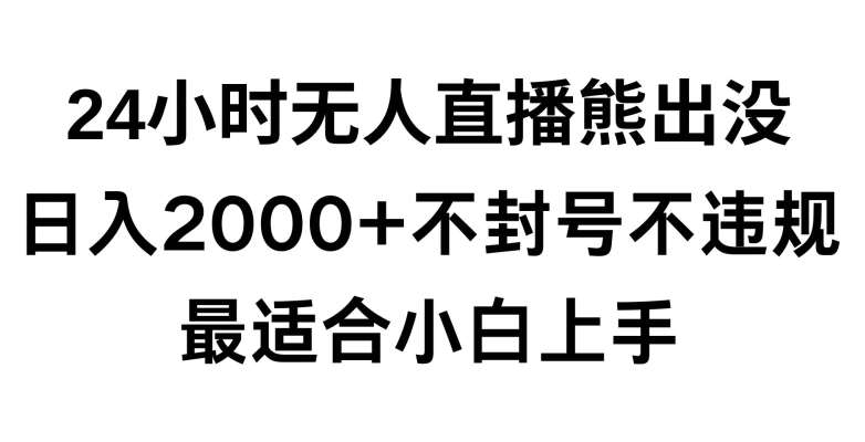 快手24小时无人直播熊出没，不封直播间，不违规，日入2000+，最适合小白上手，保姆式教学【揭秘】瀚萌资源网-网赚网-网赚项目网-虚拟资源网-国学资源网-易学资源网-本站有全网最新网赚项目-易学课程资源-中医课程资源的在线下载网站！瀚萌资源网