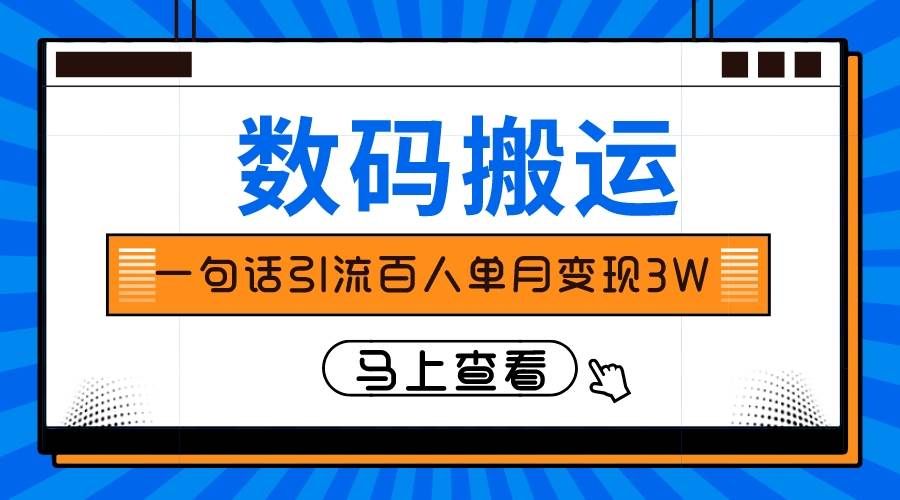 （8129期）仅靠一句话引流百人变现3万？-瀚萌资源网-网赚网-网赚项目网-虚拟资源网-国学资源网-易学资源网-本站有全网最新网赚项目-易学课程资源-中医课程资源的在线下载网站！瀚萌资源网