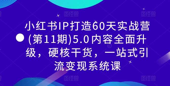 小红书IP打造60天实战营(第11期)5.0​内容全面升级，硬核干货，一站式引流变现系统课瀚萌资源网-网赚网-网赚项目网-虚拟资源网-国学资源网-易学资源网-本站有全网最新网赚项目-易学课程资源-中医课程资源的在线下载网站！瀚萌资源网