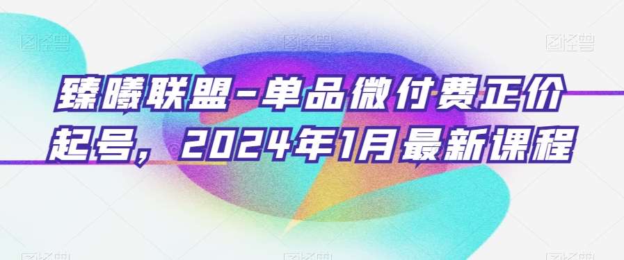 臻曦联盟-单品微付费正价起号，2024年1月最新课程-瀚萌资源网-网赚网-网赚项目网-虚拟资源网-国学资源网-易学资源网-本站有全网最新网赚项目-易学课程资源-中医课程资源的在线下载网站！瀚萌资源网