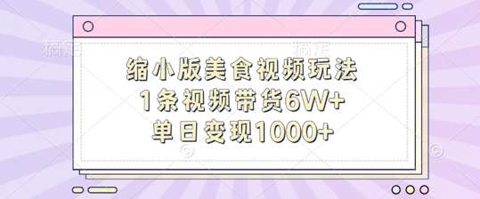 缩小版美食视频玩法，1条视频带货6W+，单日变现1k瀚萌资源网-网赚网-网赚项目网-虚拟资源网-国学资源网-易学资源网-本站有全网最新网赚项目-易学课程资源-中医课程资源的在线下载网站！瀚萌资源网