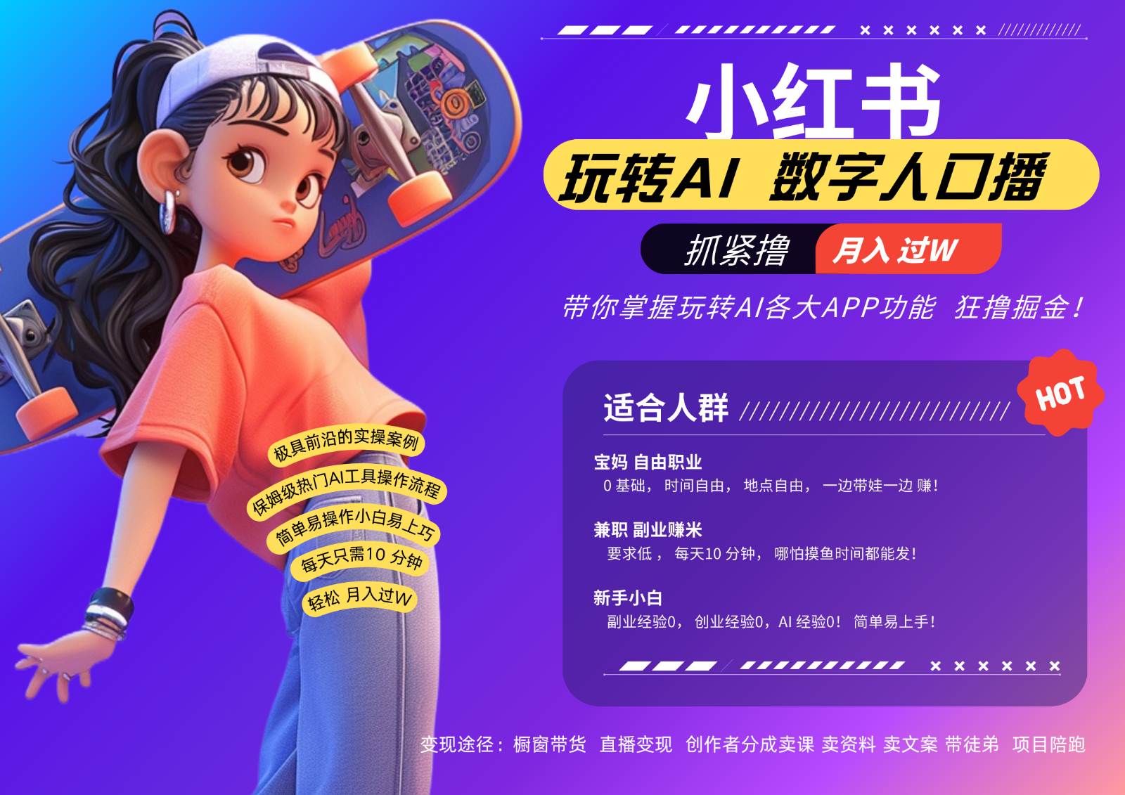 小红书数字人暴力起号  AI改写文案 再也不用费劲录口播每天20分钟  流量火爆日入破…瀚萌资源网-网赚网-网赚项目网-虚拟资源网-国学资源网-易学资源网-本站有全网最新网赚项目-易学课程资源-中医课程资源的在线下载网站！瀚萌资源网