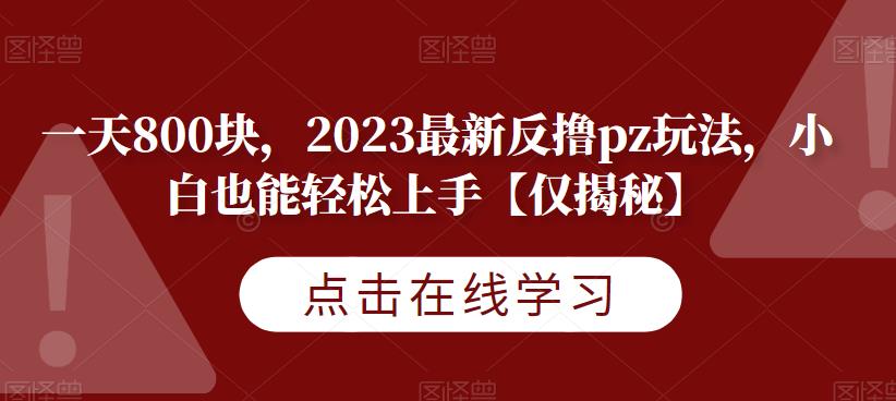 一天800块，2023最新反撸pz玩法，小白也能轻松上手【仅揭秘】瀚萌资源网-网赚网-网赚项目网-虚拟资源网-国学资源网-易学资源网-本站有全网最新网赚项目-易学课程资源-中医课程资源的在线下载网站！瀚萌资源网