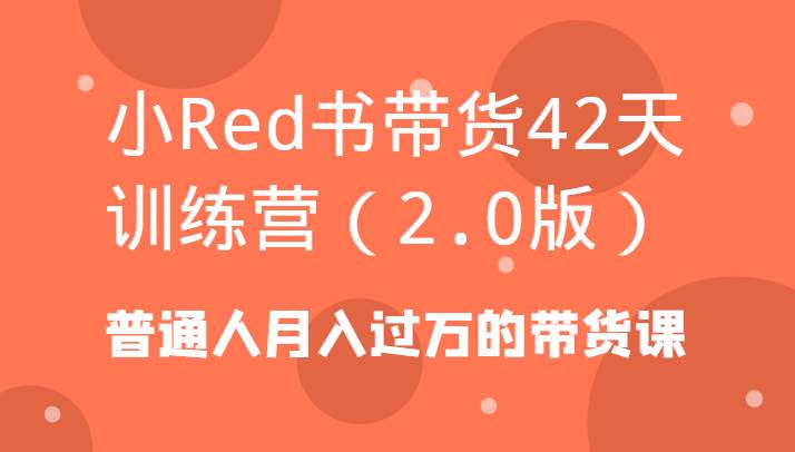 小Red书带货42天训练营（2.0版）普通人月入过万的带货课瀚萌资源网-网赚网-网赚项目网-虚拟资源网-国学资源网-易学资源网-本站有全网最新网赚项目-易学课程资源-中医课程资源的在线下载网站！瀚萌资源网