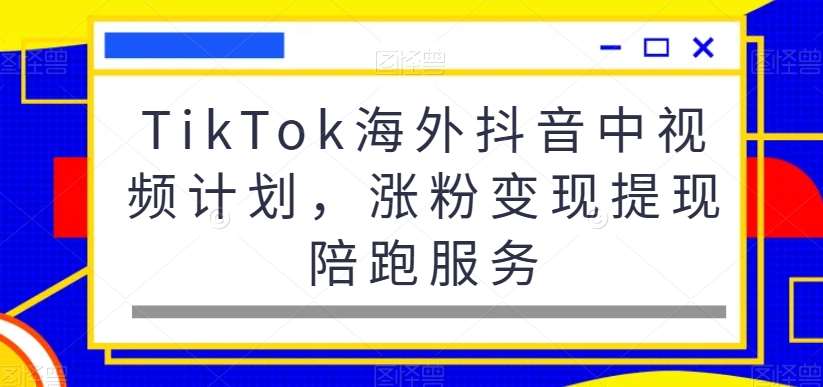 TikTok海外抖音中视频计划，涨粉变现提现陪跑服务瀚萌资源网-网赚网-网赚项目网-虚拟资源网-国学资源网-易学资源网-本站有全网最新网赚项目-易学课程资源-中医课程资源的在线下载网站！瀚萌资源网