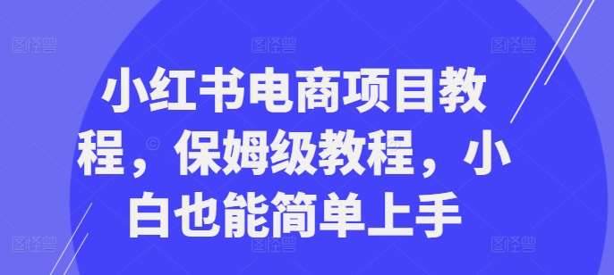 小红书电商项目教程，保姆级教程，小白也能简单上手瀚萌资源网-网赚网-网赚项目网-虚拟资源网-国学资源网-易学资源网-本站有全网最新网赚项目-易学课程资源-中医课程资源的在线下载网站！瀚萌资源网