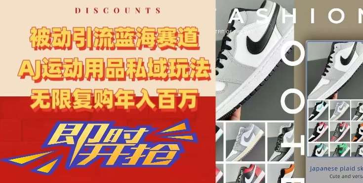 被动引流蓝海赛道，AJ运动用品私域玩法，无限复购年入百万【揭秘】瀚萌资源网-网赚网-网赚项目网-虚拟资源网-国学资源网-易学资源网-本站有全网最新网赚项目-易学课程资源-中医课程资源的在线下载网站！瀚萌资源网