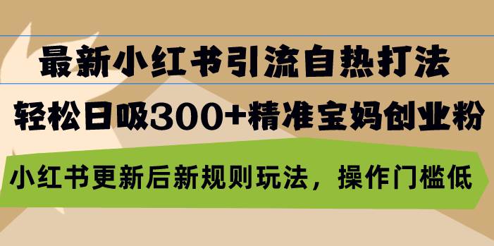 （13145期）最新小红书引流自热打法，轻松日吸300+精准宝妈创业粉，小红书更新后新…-瀚萌资源网-网赚网-网赚项目网-虚拟资源网-国学资源网-易学资源网-本站有全网最新网赚项目-易学课程资源-中医课程资源的在线下载网站！瀚萌资源网